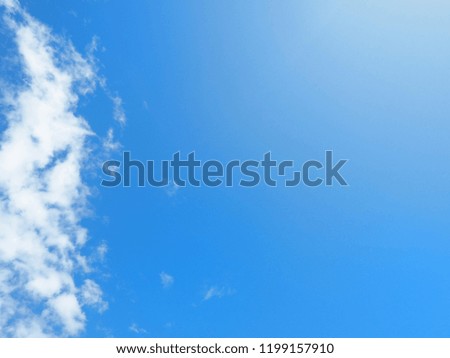 Blue clear sky with white clouds for nature background.