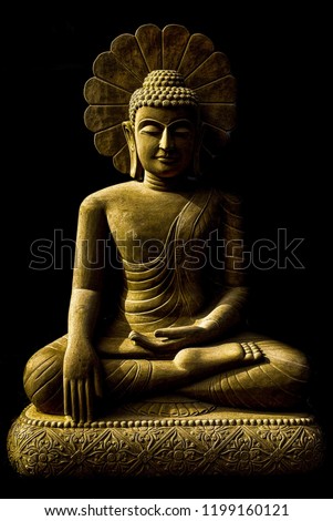 Buddha statue sitting meditation.
Carved from sandstone
 Royalty-Free Stock Photo #1199160121
