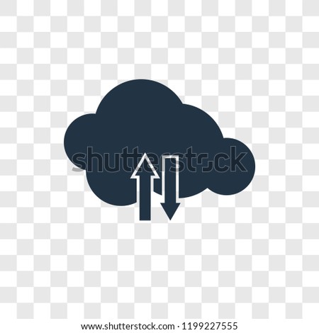 Cloud vector icon isolated on transparent background, Cloud transparency logo concept