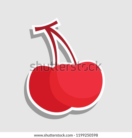 cherry logo design. cute little fruit icon. vector illustration