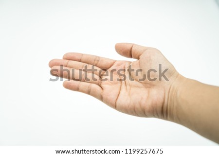  hand on white background