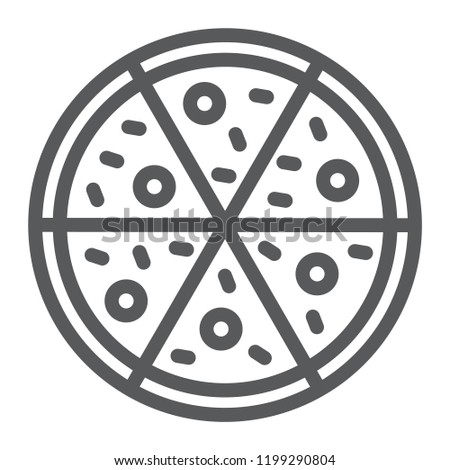 Pizza line icon, italian and food, fast food sign, vector graphics, a linear pattern on a white background, eps 10.