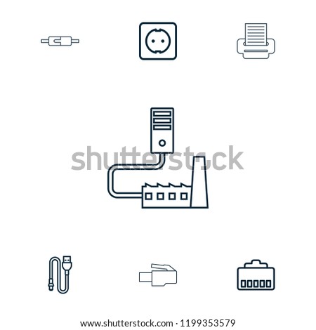Cord icon. collection of 7 cord outline icons such as phone cable, wire, plug socket, phone connection cable. editable cord icons for web and mobile.