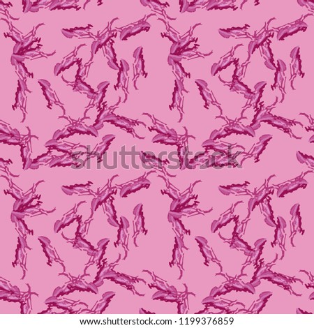 UFO military camouflage seamless pattern in different shades of pink color. Seamless repeat camo pattern, glamour urban bright camoflauge, background, paintball or strikeball print
