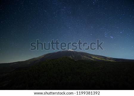 stars at night on Etna Mount, Sicily