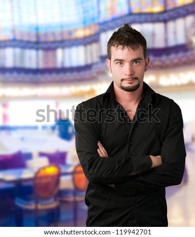 Portrait Of A Young Man at a restaurant