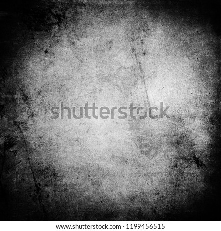 Grunge scratched horror background, obsolete dark wall with black frame and space for your text or picture, halloween concept