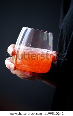 Homemade russian strawberry beverage - kvass (combucha)