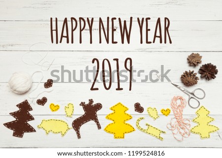 2019 Happy new year celebrate, gift card.