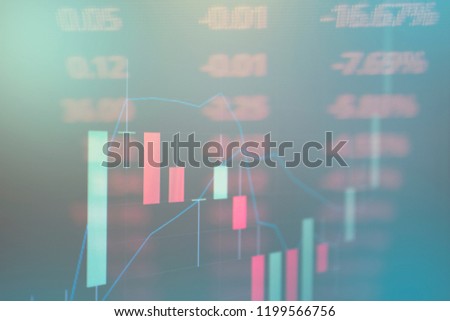 Abstract stock market Candlestick graph background finance, forex, Cryptocurrency and stock market data.