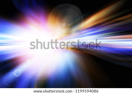 Abstract background of moving traffic light trails with circle bokeh 