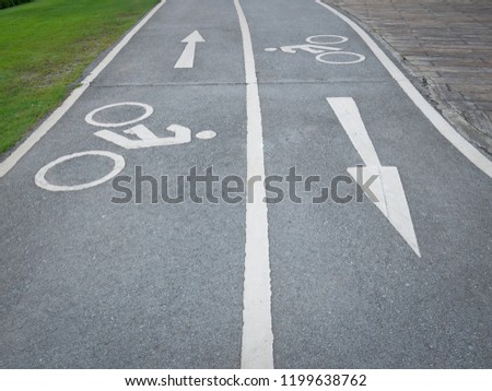 bike lane, bicycle lane on asphalt texture background
