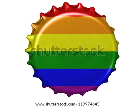 Gay pride flag painted on stopper
