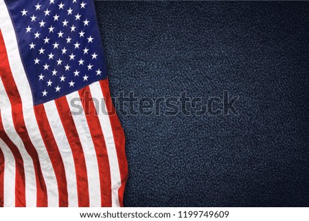 Closeup of  American flag on background