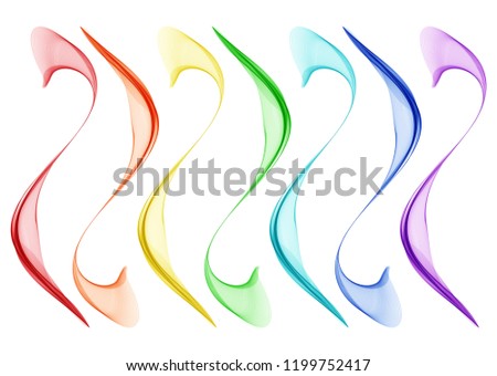 Abstract bright waves on a white background	