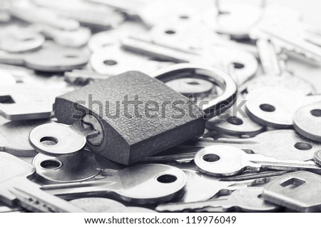 Choosing the right key for solving a problem Royalty-Free Stock Photo #119976049