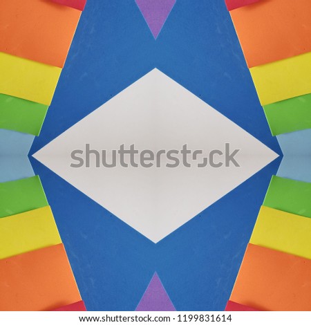 abstract frame with cuts of foamy in rainbow colors and white, background and texture 