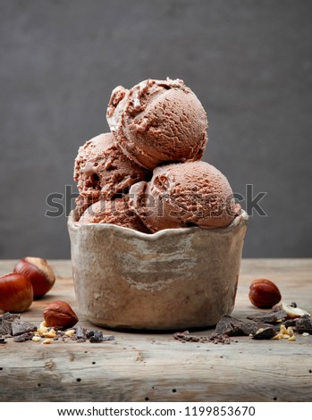 bowl of chocolate and hazelnut ice cream