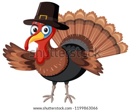 A turkey character on white background illustration