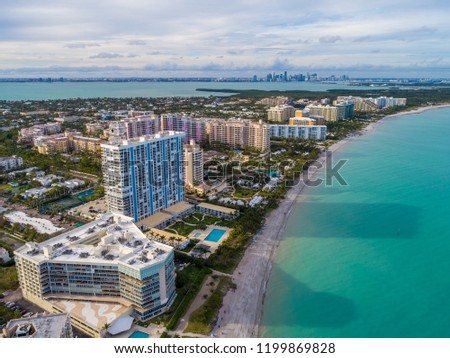 High Angle Drone Shot Over Key Biscayne Royalty-Free Stock Photo #1199869828