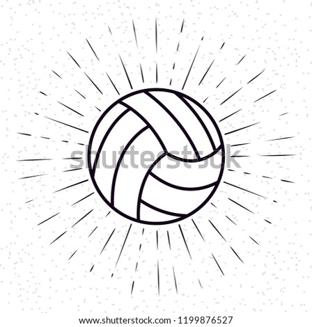 hand drawn of volleyball ball 