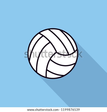 hand drawn of volleyball ball  on flat style