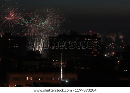 Fireworks Over Kansas City at Night