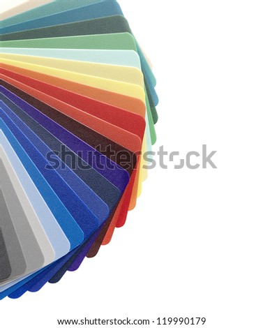 Plastic color guide on white. Clipping path
