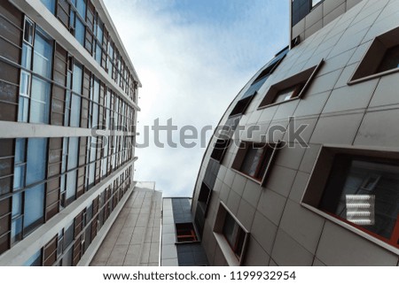 High-rise building view from below, Business concept.