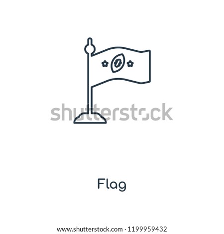 Flag concept line icon. Linear Flag concept outline symbol design. This simple element illustration can be used for web and mobile UI/UX.
