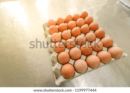 Close up of eggs in carton box . top view of eggs in bowl. Brown eggs in wooden bowl. Chicken Egg. Hen eggs baske