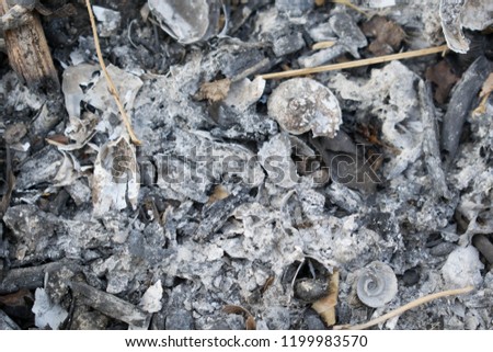 The ash from the gray fire for the design  remains background