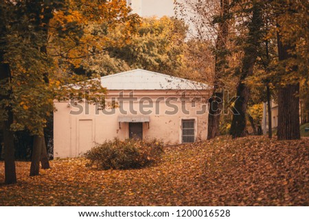Autumn house in the forest. Moscow