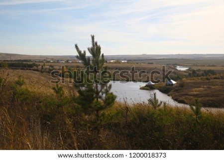 View of the lake. Deep autumn. Russia