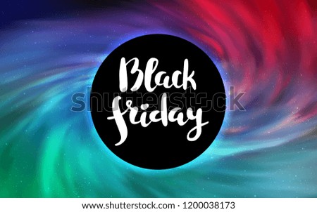 Light Green, Red vector cover with a black hole, nebula. Colorful illustration of a black hole on a starry backdrop. Backdrop for super sales on Black Friday.