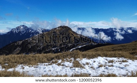 Winter landscape with snow in mountains