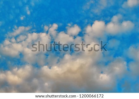 Blue skay with colored clouds