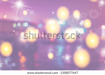 Blurred image of City night with circle light background