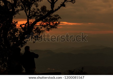 Sunset at sunset corner of Chiang Mai, Thailand.