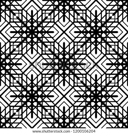 Design seamless monochrome geometric pattern. Abstract decorative background. Vector art