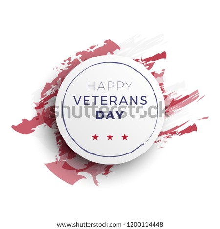 happy veterans day banner layout design with realistic 3d shadows. easy to edit and customize vector illustration
