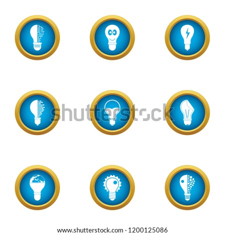Lamp of the past icons set. Flat set of 9 lamp of the past vector icons for web isolated on white background