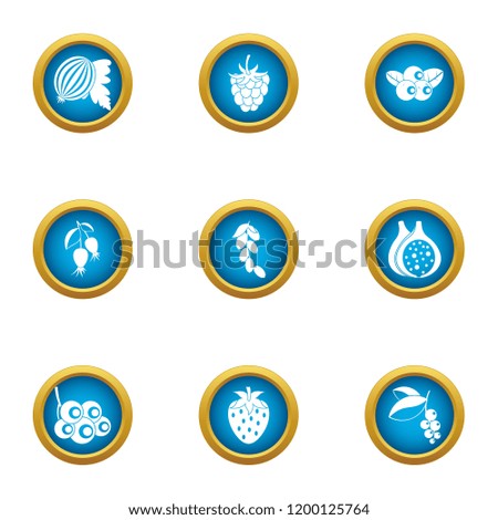 Grape icons set. Flat set of 9 grape vector icons for web isolated on white background