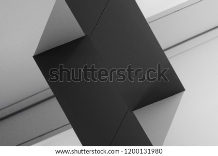 Reworked black and white photo of ceiling with supporting girders. Abstract image on the subject of modern architecture or interior. Structured background with copy space for text placement.