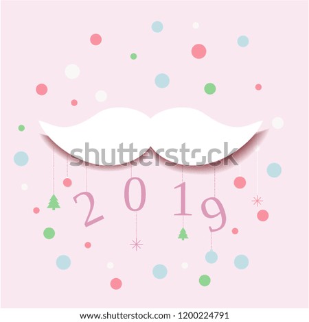 Vector christmas mustache card design template poster cover