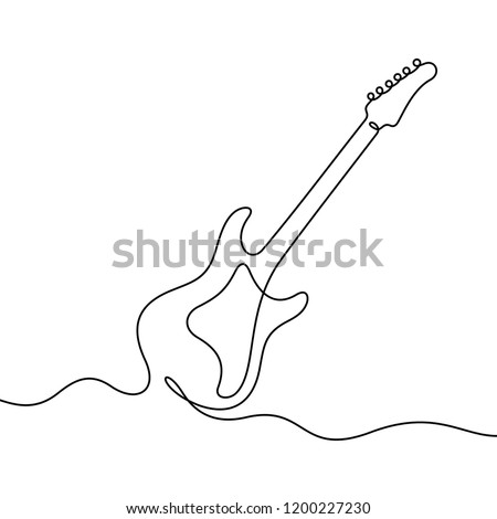 Guitar continuous line drawing