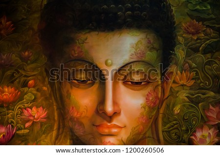 Painting of Budha Royalty-Free Stock Photo #1200260506