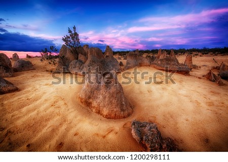 Pinnacle desert on a cloudy day
