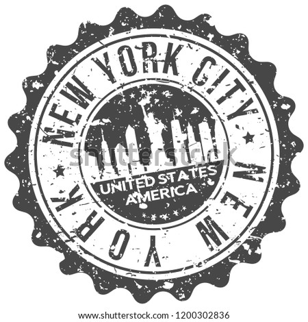 New York City Travel Stamp Icon City Design Tourism Export Seal