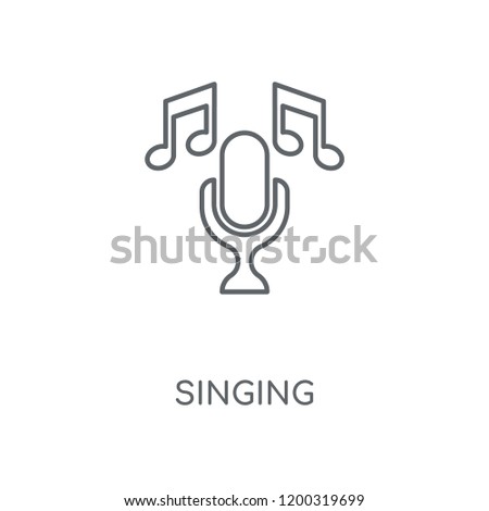 Singing linear icon. Singing concept stroke symbol design. Thin graphic elements vector illustration, outline pattern on a white background, eps 10.